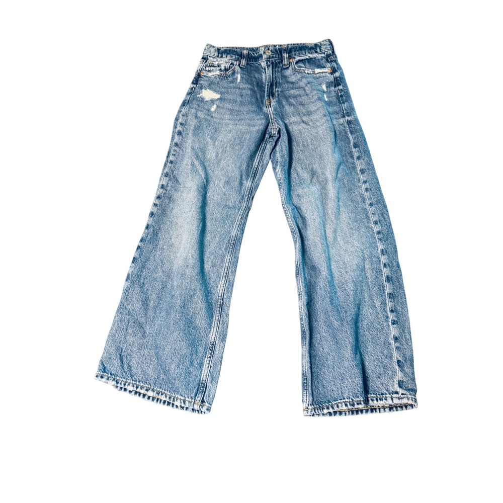 Gap Kids Size 14 Low Stride Jeans Zip Fly Wide Leg Pockets Cotton No Stretch 25"